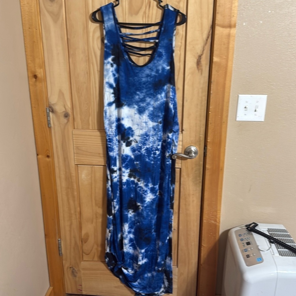 Cato Blue Tie-Dye Maxi Dress - Picture 1 of 4